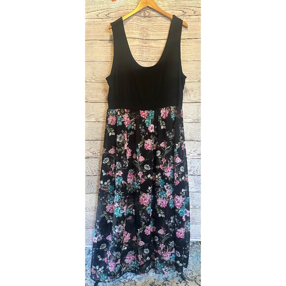 Maxi Torrid Floral Chiffon Knit Maxi Dress in Women's Plus Size 3XL - Picture 2 of 7
